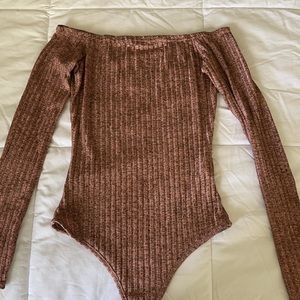 pink bodysuit with rose gold shimmer US 4, UK 8